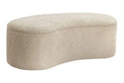 Riess-Ambiente Sitzbänke > Extravagante Polsterbank ELEMENTAL 120cm champagner beige Feinstrick Bouclé mit Stauraum