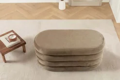 Riess-Ambiente Sitzbänke|Samt Möbel > Extravagante Polsterbank VOGUE 85cm champagner Samt Sitzbank mit Stauraum