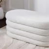 Riess-Ambiente Sitzbänke > Extravagante Polsterbank VOGUE 85cm weiß Bouclé Sitzbank mit Stauraum