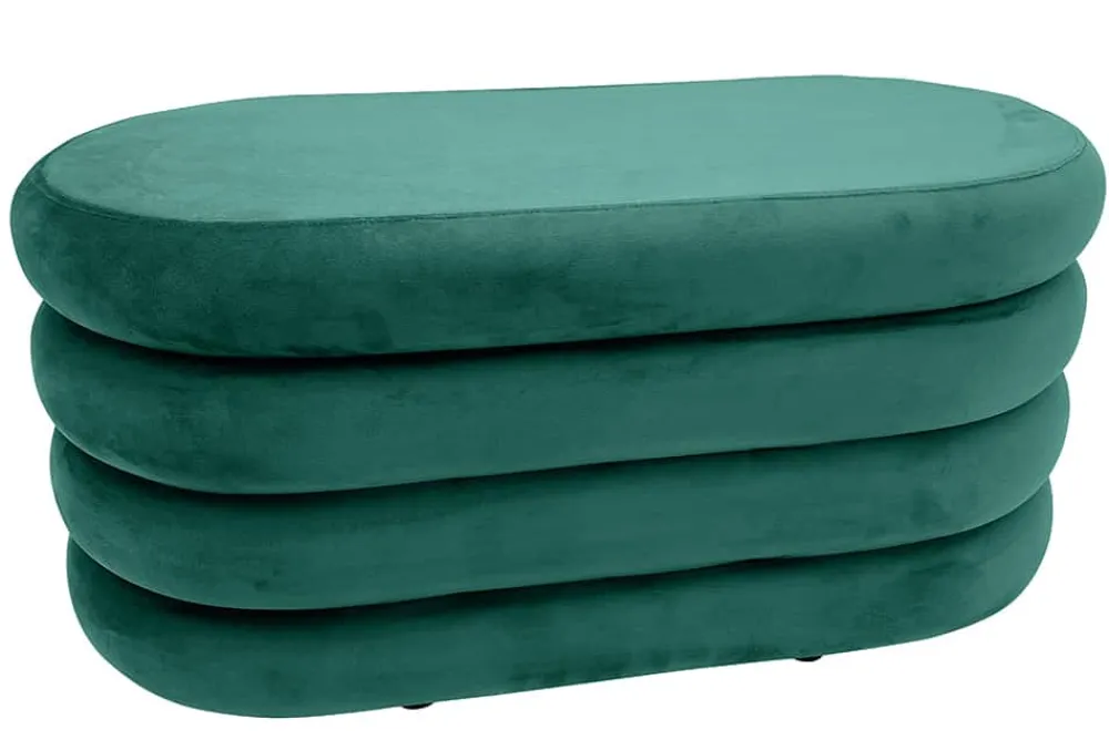Riess-Ambiente Sitzbänke|Samt Möbel > Extravagante Polsterbank VOGUE 85cm grün Samt Sitzbank mit Stauraum