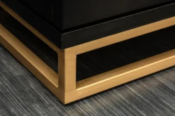 Riess-Ambiente Mehr...|Massivholzschränke > Extravaganter Barschrank ANGEL 140cm schwarz Mangoholz mit goldenen Flügeln