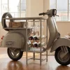 Riess-Ambiente Konsolentische|Barschränke > Extravaganter Bartisch SCOOTER 180cm salbei Retro-Konsole Motorroller Mangoholz Upcycling