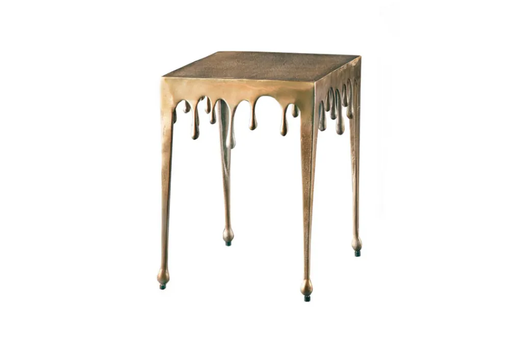 Riess-Ambiente Beistelltische|Goldene Möbel > Extravaganter Beistelltisch LIQUID LINE S 34cm gold Tropfen-Design