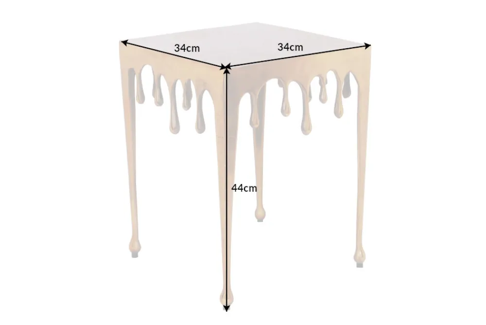Riess-Ambiente Beistelltische|Goldene Möbel > Extravaganter Beistelltisch LIQUID LINE S 34cm gold Tropfen-Design