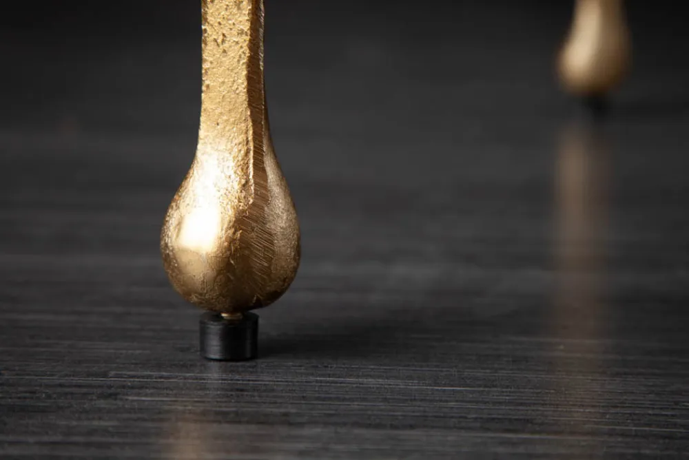 Riess-Ambiente Beistelltische|Goldene Möbel > Extravaganter Beistelltisch LIQUID LINE S 34cm gold Tropfen-Design