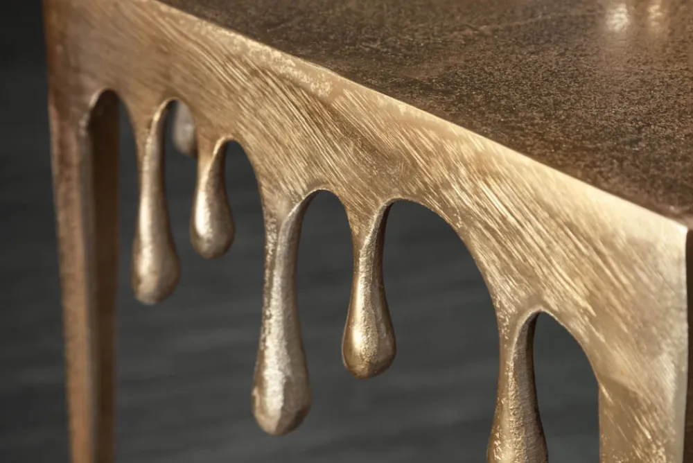 Riess-Ambiente Beistelltische|Goldene Möbel > Extravaganter Beistelltisch LIQUID LINE S 34cm gold Tropfen-Design