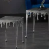 Riess-Ambiente Beistelltische > Extravaganter Beistelltisch LIQUID LINE S 34cm silber Tropfen-Design