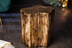 Riess-Ambiente Beistelltische|Goldene Möbel > Extravaganter Beistelltisch ORGANIC ORIENT 45cm gold Metall Baumstamm Design