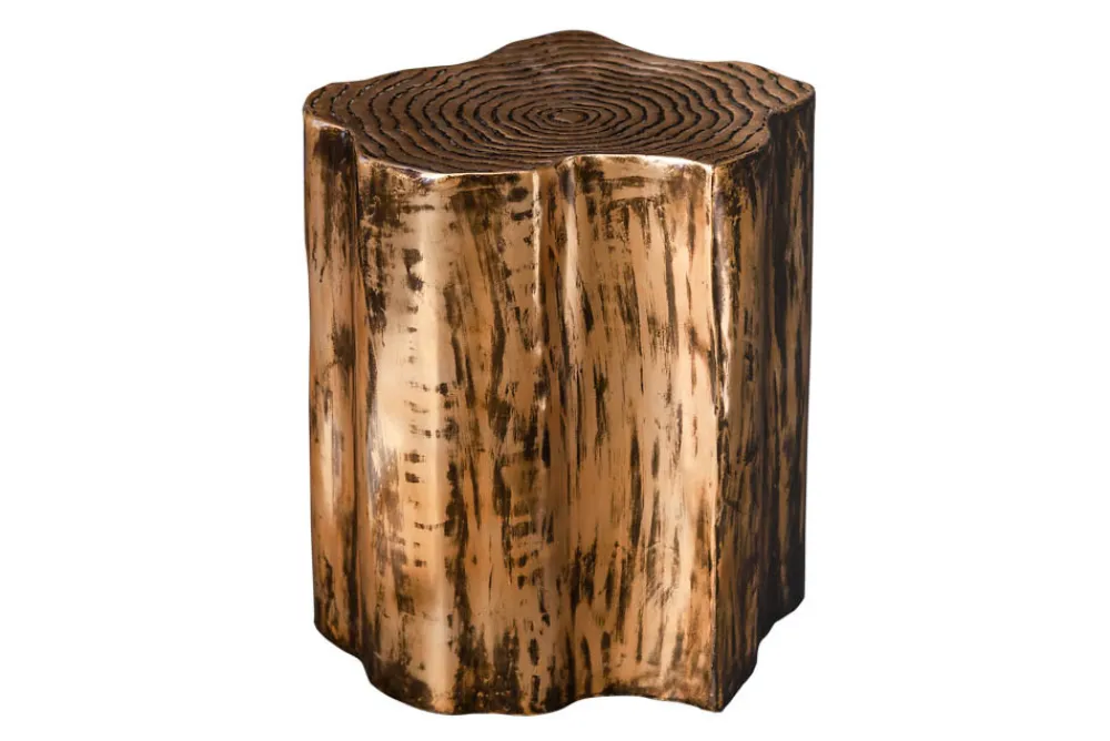 Riess-Ambiente Beistelltische|Goldene Möbel > Extravaganter Beistelltisch ORGANIC ORIENT 45cm gold Metall Baumstamm Design