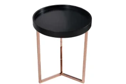 Riess-Ambiente Beistelltische|Retro Möbel > Extravaganter Beistelltisch MODULAR 40cm matt schwarz kupfer rund inkl. Tablett