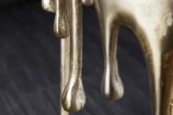 Riess-Ambiente Beistelltische|Goldene Möbel > Extravaganter Beistelltisch LIQUID LINE 50cm gold Tropfen-Design Metall Aluminium rund