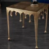 Riess-Ambiente Goldene Möbel|Couchtische & Truhen > Extravaganter Couchtisch LIQUID LINE L 46cm gold Tropfen-Design
