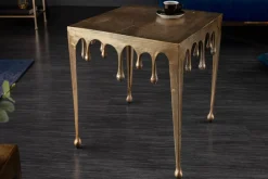 Riess-Ambiente Goldene Möbel|Couchtische & Truhen > Extravaganter Couchtisch LIQUID LINE L 46cm gold Tropfen-Design
