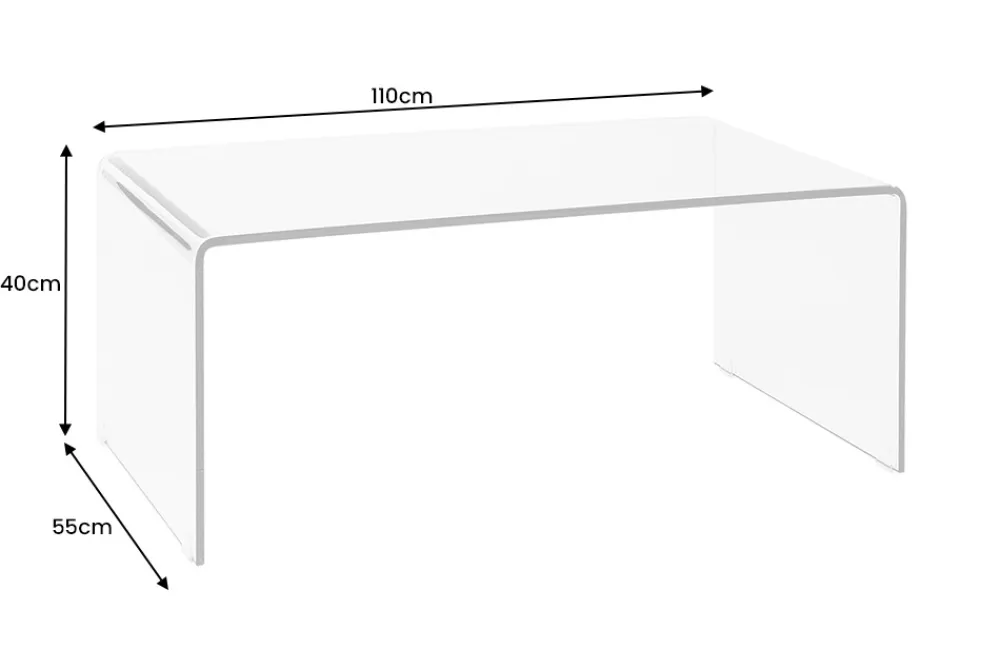 Riess-Ambiente Couchtische & Truhen > Extravaganter Glas Couchtisch FANTOME 110cm transparent