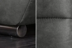Riess-Ambiente Polsterhocker|Sitzhocker > Extravaganter Hocker ELEGANCIA 110cm grau mit Ziersteppung