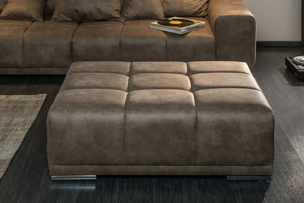 Riess-Ambiente Polsterhocker|Sitzhocker > Extravaganter Hocker ELEGANCIA 110cm taupe mit Ziersteppung