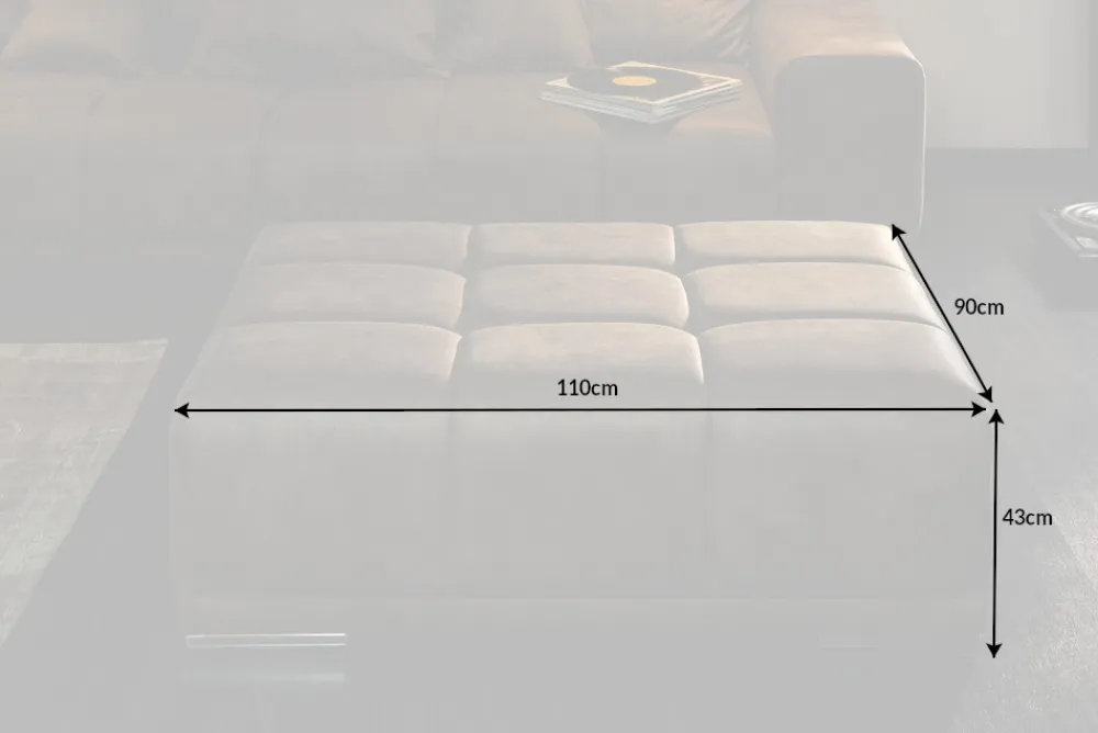 Riess-Ambiente Polsterhocker|Sitzhocker > Extravaganter Hocker ELEGANCIA 110cm taupe mit Ziersteppung