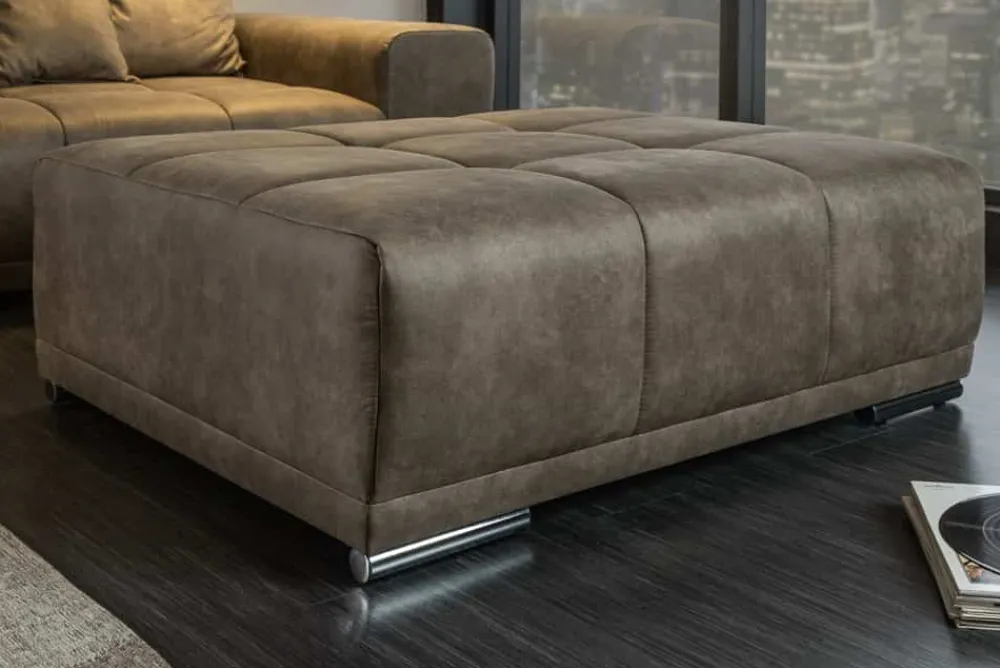 Riess-Ambiente Polsterhocker|Sitzhocker > Extravaganter Hocker ELEGANCIA 110cm taupe mit Ziersteppung