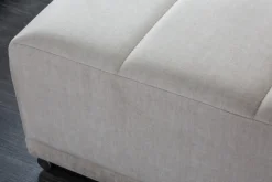 Riess-Ambiente Polsterhocker|Sitzhocker > Extravaganter Hocker ELEGANCIA 110cm champagner beige Vogue Velours Samt Ziersteppung