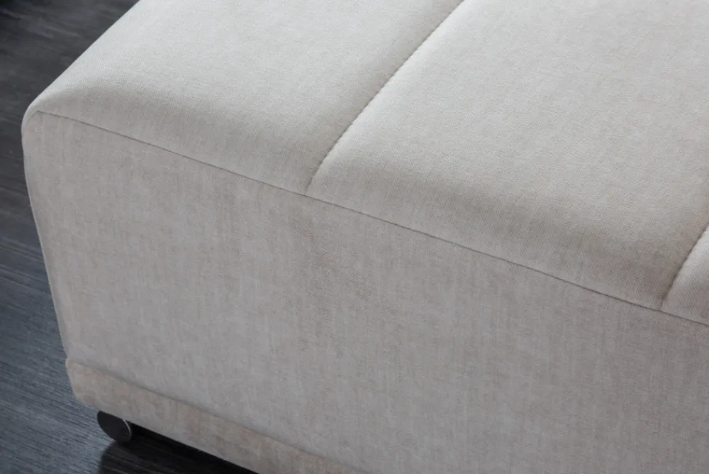 Riess-Ambiente Polsterhocker|Sitzhocker > Extravaganter Hocker ELEGANCIA 110cm champagner beige Vogue Velours Samt Ziersteppung