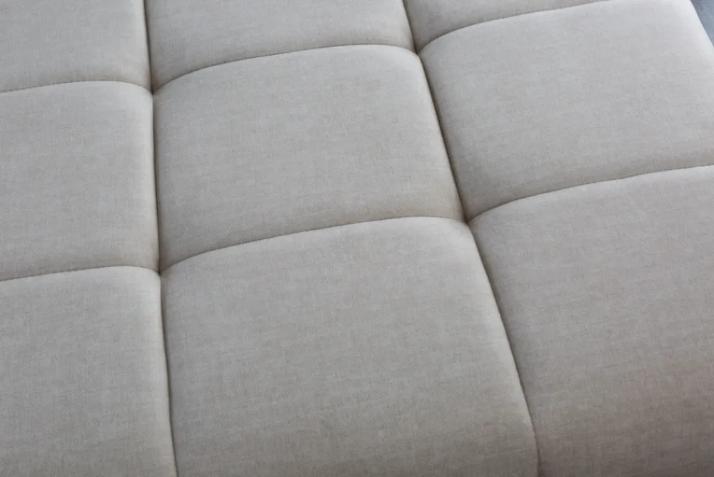 Riess-Ambiente Polsterhocker|Sitzhocker > Extravaganter Hocker ELEGANCIA 110cm champagner beige Vogue Velours Samt Ziersteppung