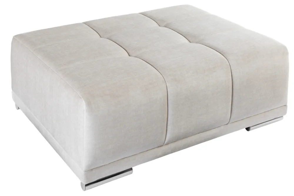 Riess-Ambiente Polsterhocker|Sitzhocker > Extravaganter Hocker ELEGANCIA 110cm champagner beige Vogue Velours Samt Ziersteppung