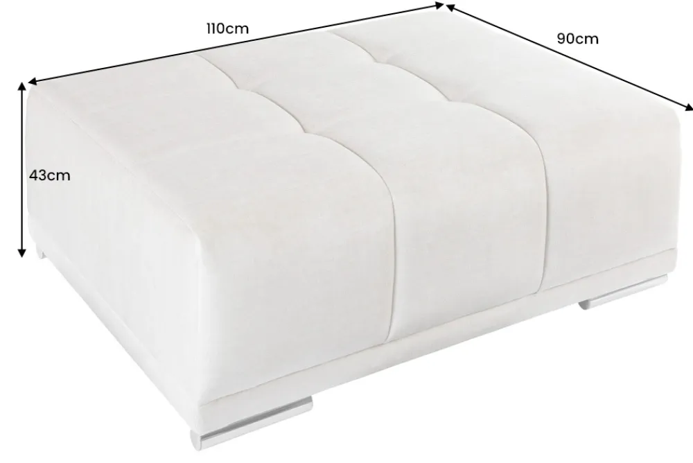 Riess-Ambiente Polsterhocker|Sitzhocker > Extravaganter Hocker ELEGANCIA 110cm champagner beige Vogue Velours Samt Ziersteppung