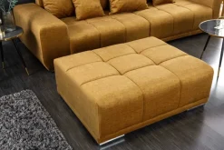 Riess-Ambiente Polsterhocker|Sitzhocker > Extravaganter Hocker ELEGANCIA 110cm senfgelb Vogue Velours Samt mit Ziersteppung