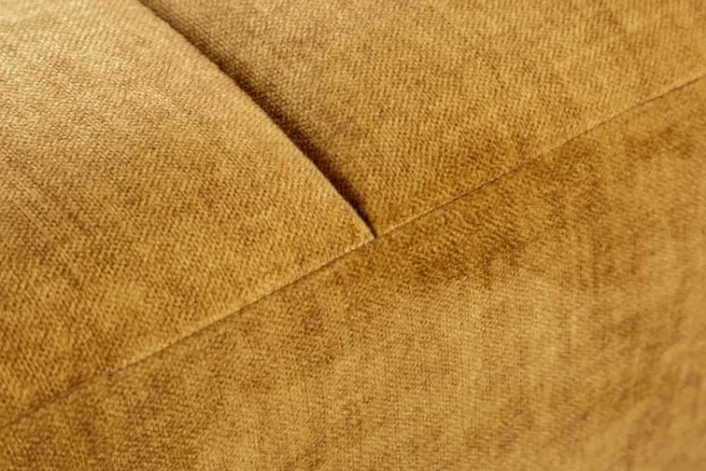 Riess-Ambiente Polsterhocker|Sitzhocker > Extravaganter Hocker ELEGANCIA 110cm senfgelb Vogue Velours Samt mit Ziersteppung