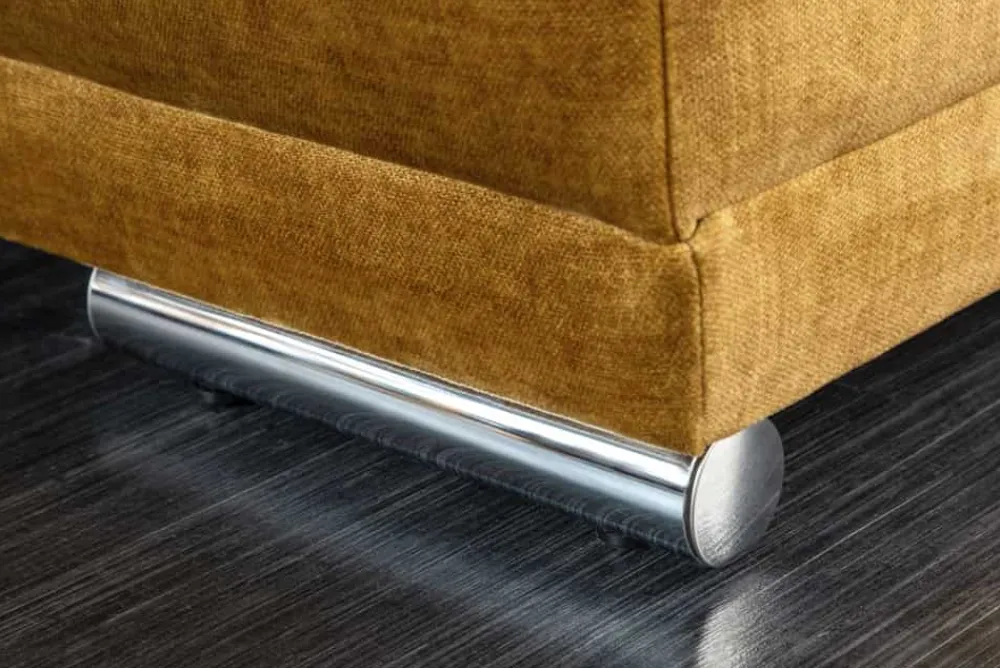 Riess-Ambiente Polsterhocker|Sitzhocker > Extravaganter Hocker ELEGANCIA 110cm senfgelb Vogue Velours Samt mit Ziersteppung
