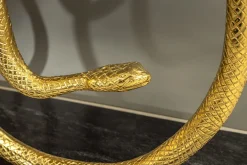 Riess-Ambiente Goldene Möbel|Konsolentische > Extravaganter Konsolentisch WILDLIFE SNAKE 115cm schwarz gold Marmor Schlange Skulptur