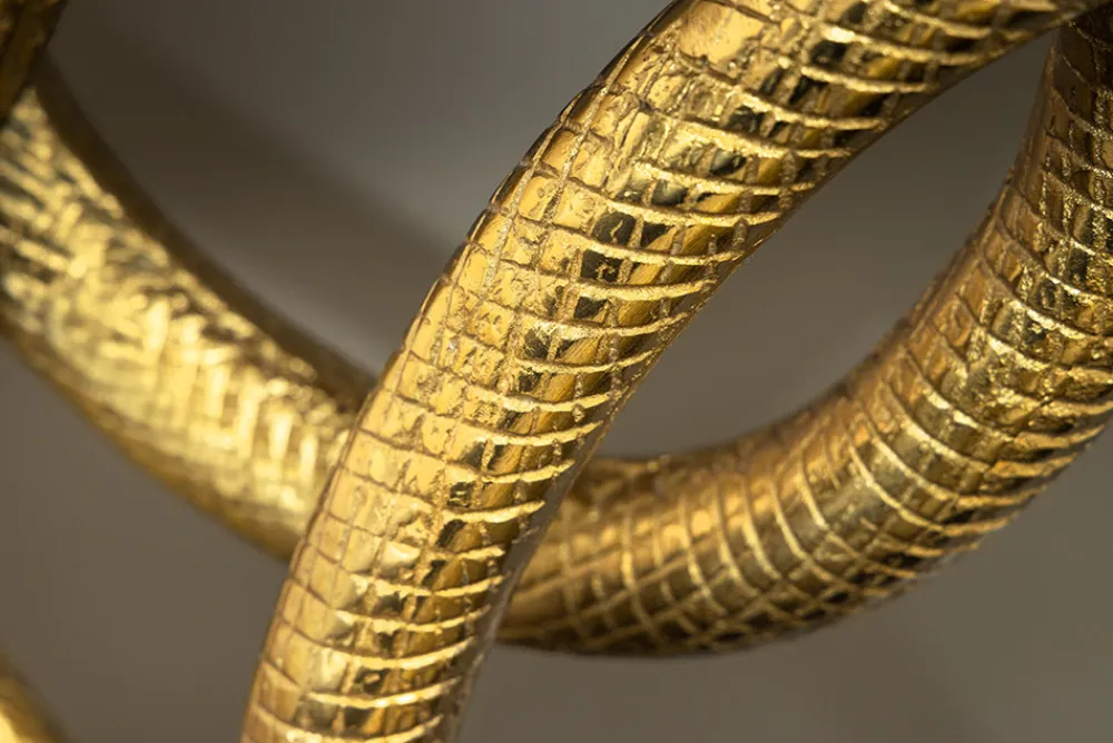 Riess-Ambiente Goldene Möbel|Konsolentische > Extravaganter Konsolentisch WILDLIFE SNAKE 115cm schwarz gold Marmor Schlange Skulptur
