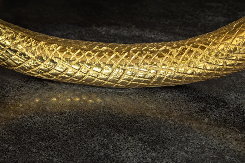 Riess-Ambiente Goldene Möbel|Konsolentische > Extravaganter Konsolentisch WILDLIFE SNAKE 115cm schwarz gold Marmor Schlange Skulptur