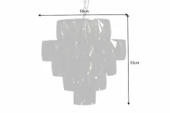 Riess-Ambiente Hängelampen|Kronleuchter & Lüster > Extravaganter Kronleuchter KRISTALL 50cm edel-grau mit Glasprismen