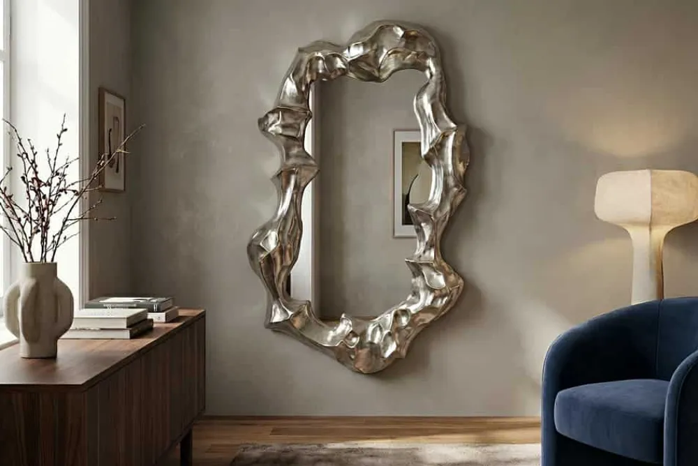Riess-Ambiente Spiegel > Extravaganter Wandspiegel VENETIA 150cm silber variable Aufhängung