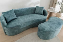Riess-Ambiente 2-Sitzer Sofa > Extravagantes Sofa ELEMENTAL 180cm petrol Samt 2-Sitzer Couch mit Federkern