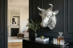 Riess-Ambiente Wanddekoration > Extravagante Stierkopf Wanddekoration TORERO 65cm silber Deko Schädel