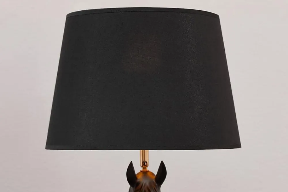 Riess-Ambiente Tischlampen > Extravagante Tischlampe BLACK BEAUTY 75cm schwarz gold Pferde-Skulptur
