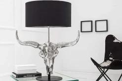 Riess-Ambiente Tischlampen > Extravagante Tischlampe EL TORO 68cm schwarz Stierkopf Tischleuchte