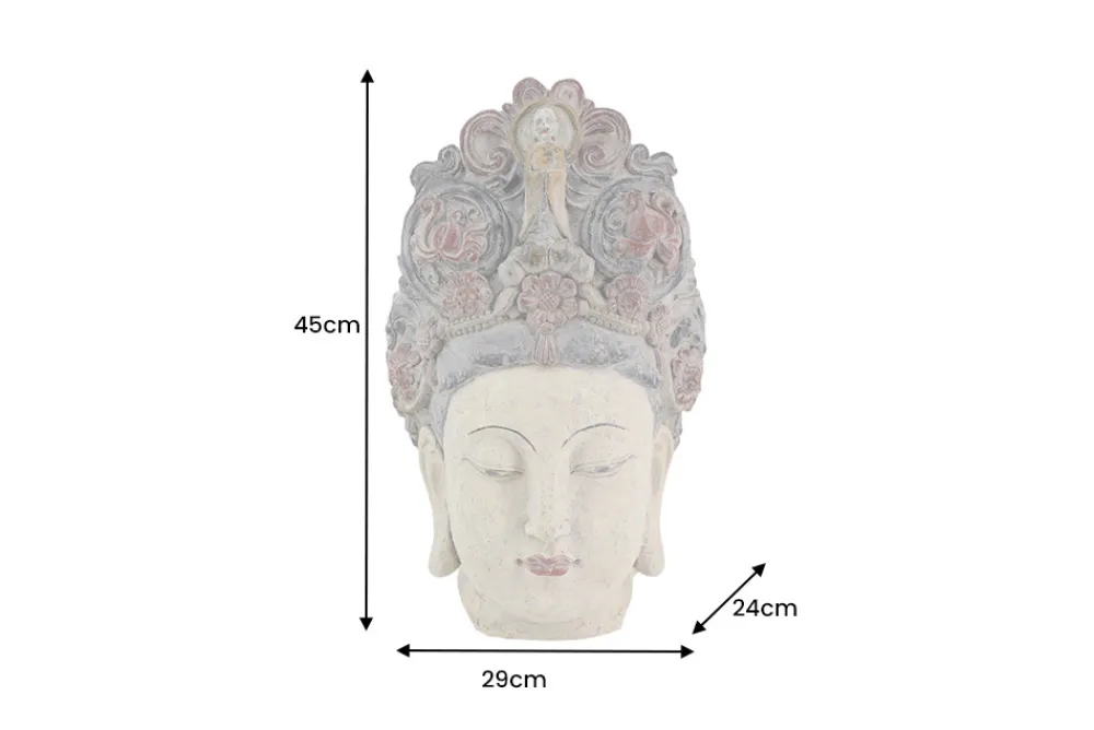Riess-Ambiente Dekoration > Figur BUDDHA HEAD 45cm mehrfarbig handmade Deko-Kopf Blumengöttin