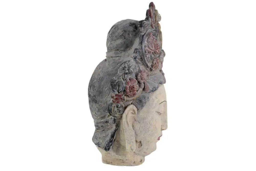Riess-Ambiente Dekoration > Figur BUDDHA HEAD 45cm mehrfarbig handmade Deko-Kopf Blumengöttin