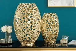 Riess-Ambiente Dekoration|Goldene Möbel > Filigrane Design Vase ABSTRACT LEAF gold 50cm Handarbeit