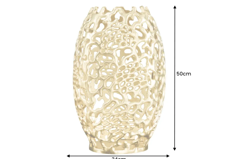 Riess-Ambiente Dekoration|Goldene Möbel > Filigrane Design Vase ABSTRACT LEAF gold 50cm Handarbeit