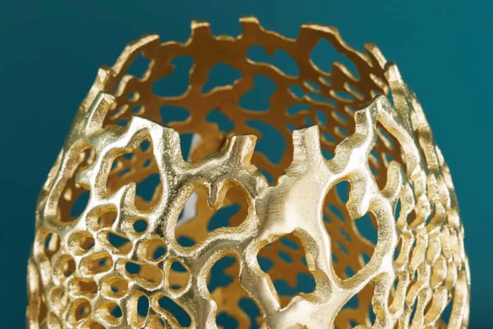 Riess-Ambiente Dekoration|Goldene Möbel > Filigrane Design Vase ABSTRACT LEAF gold 50cm Handarbeit
