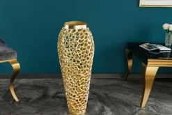 Riess-Ambiente Dekoration|Goldene Möbel > Filigrane Design Vase ABSTRACT LEAF gold 65cm Handarbeit