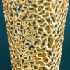 Riess-Ambiente Dekoration|Goldene Möbel > Filigrane Design XXL Vase ABSTRACT LEAF 90cm gold Handarbeit