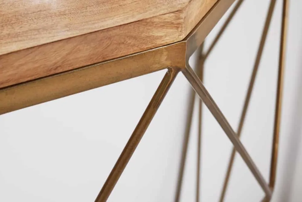 Riess-Ambiente Mehr...|Konsolentische > Filigrane Konsole DIAMOND 90cm Mango messing Massivholz Metall