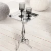 Riess-Ambiente Beistelltische > Filigraner Beistelltisch TRAYFUL 55cm silber Aluminium Tablett-Tisch