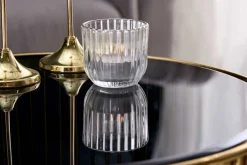 Riess-Ambiente Beistelltische|Goldene Möbel > Filigraner Design Beistelltisch VARIATION 50cm gold Metall rund Schwarzglas Handarbeit
