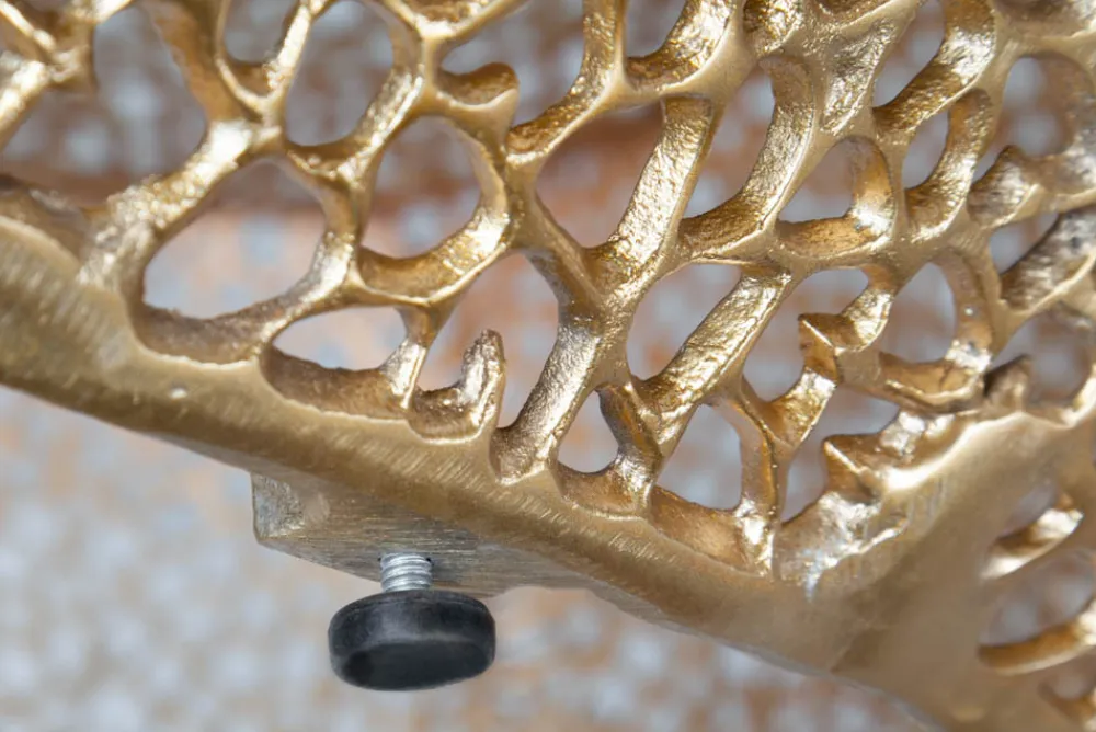 Riess-Ambiente Goldene Möbel|Couchtische & Truhen > Filigraner Design Couchtisch ABSTRACT LEAF 80cm gold Handarbeit